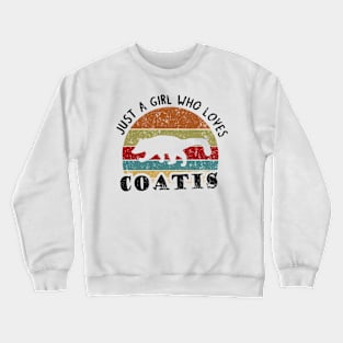 Coati saying girls love fun animal motif gift Crewneck Sweatshirt